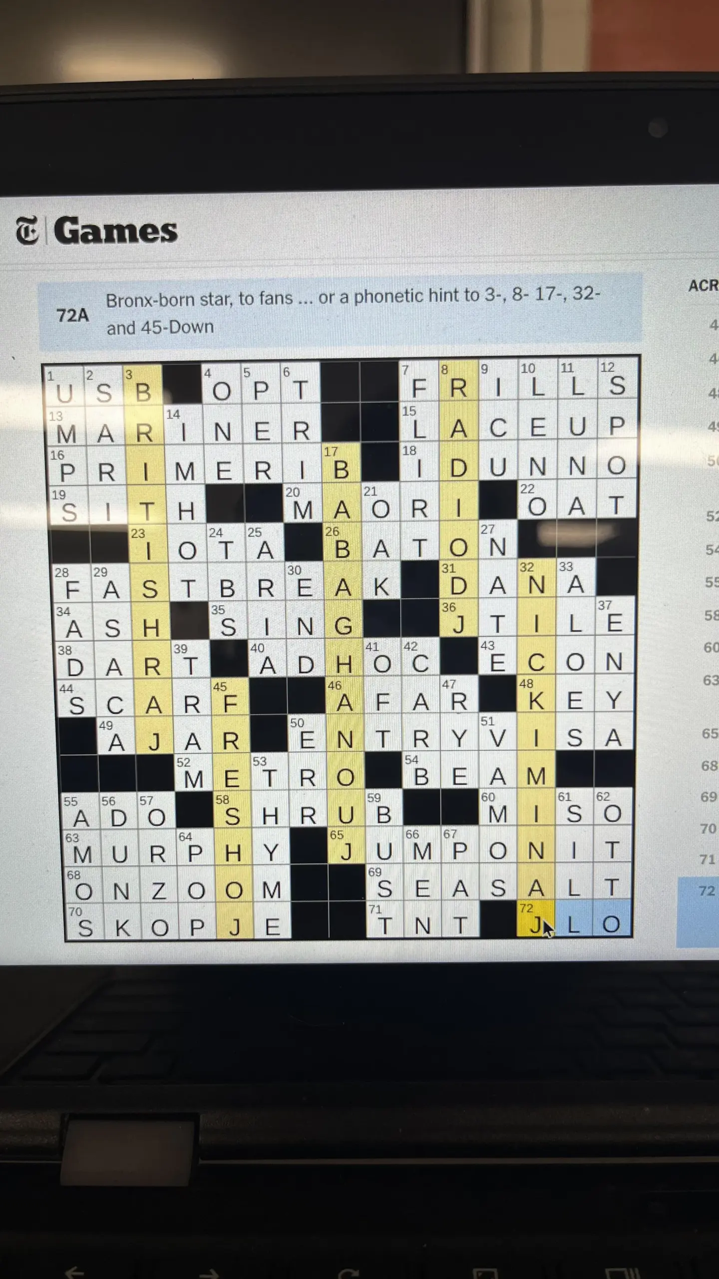 dreamt big crossword