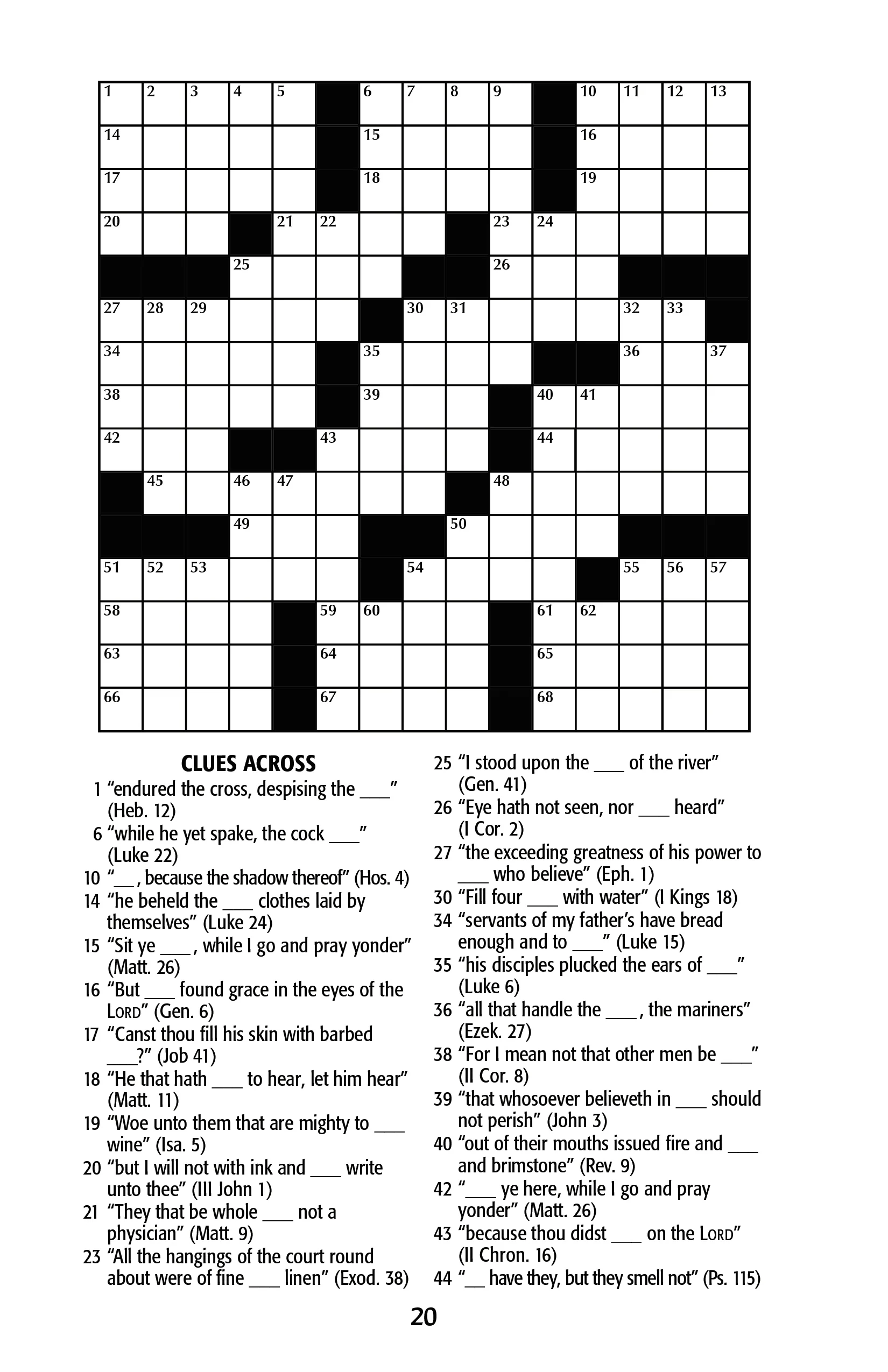 Crossword Puzzles For Fun And Education Sword Of The Lord Publications
