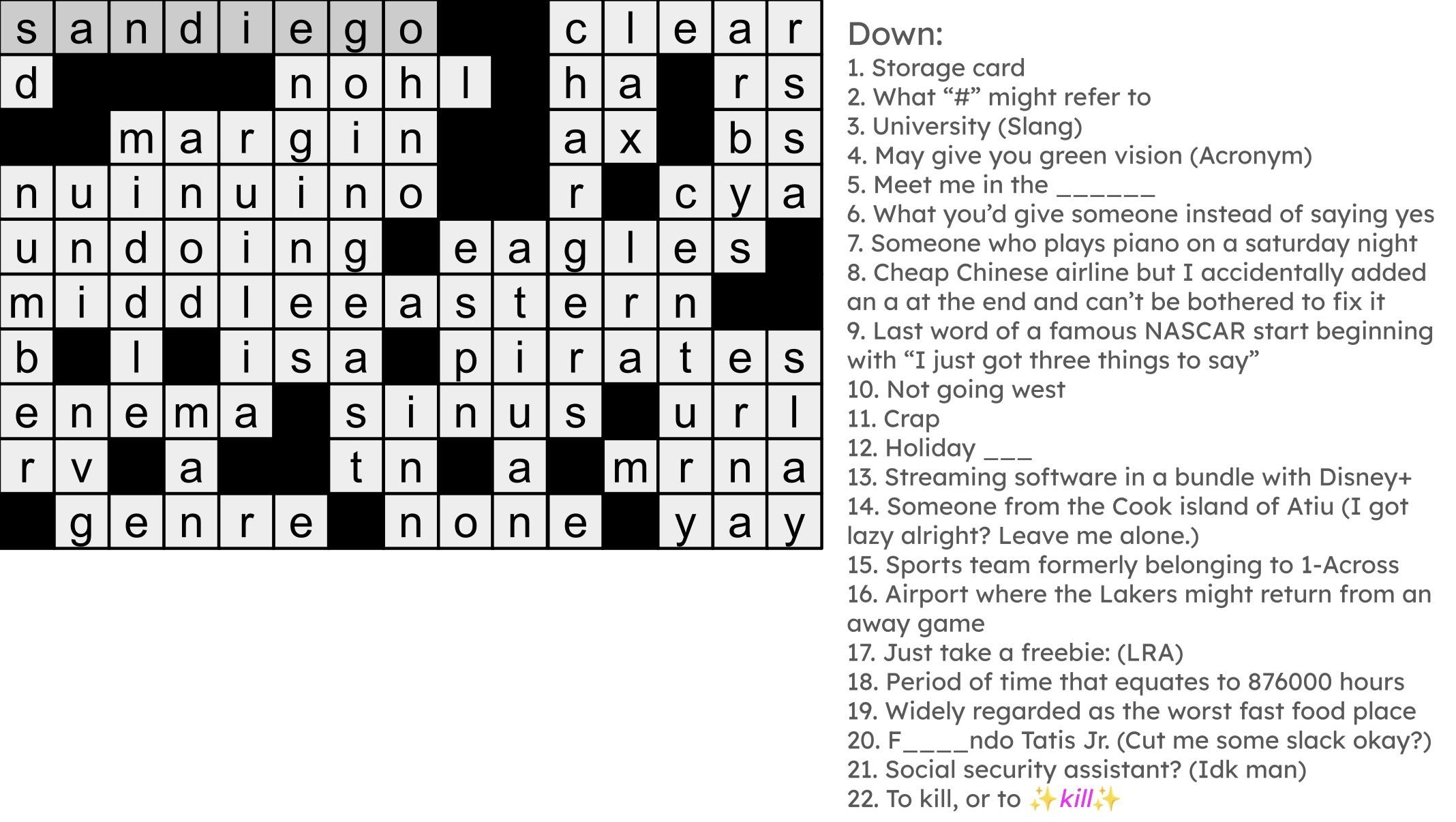 Crossword Puzzles Crossword Puzzles