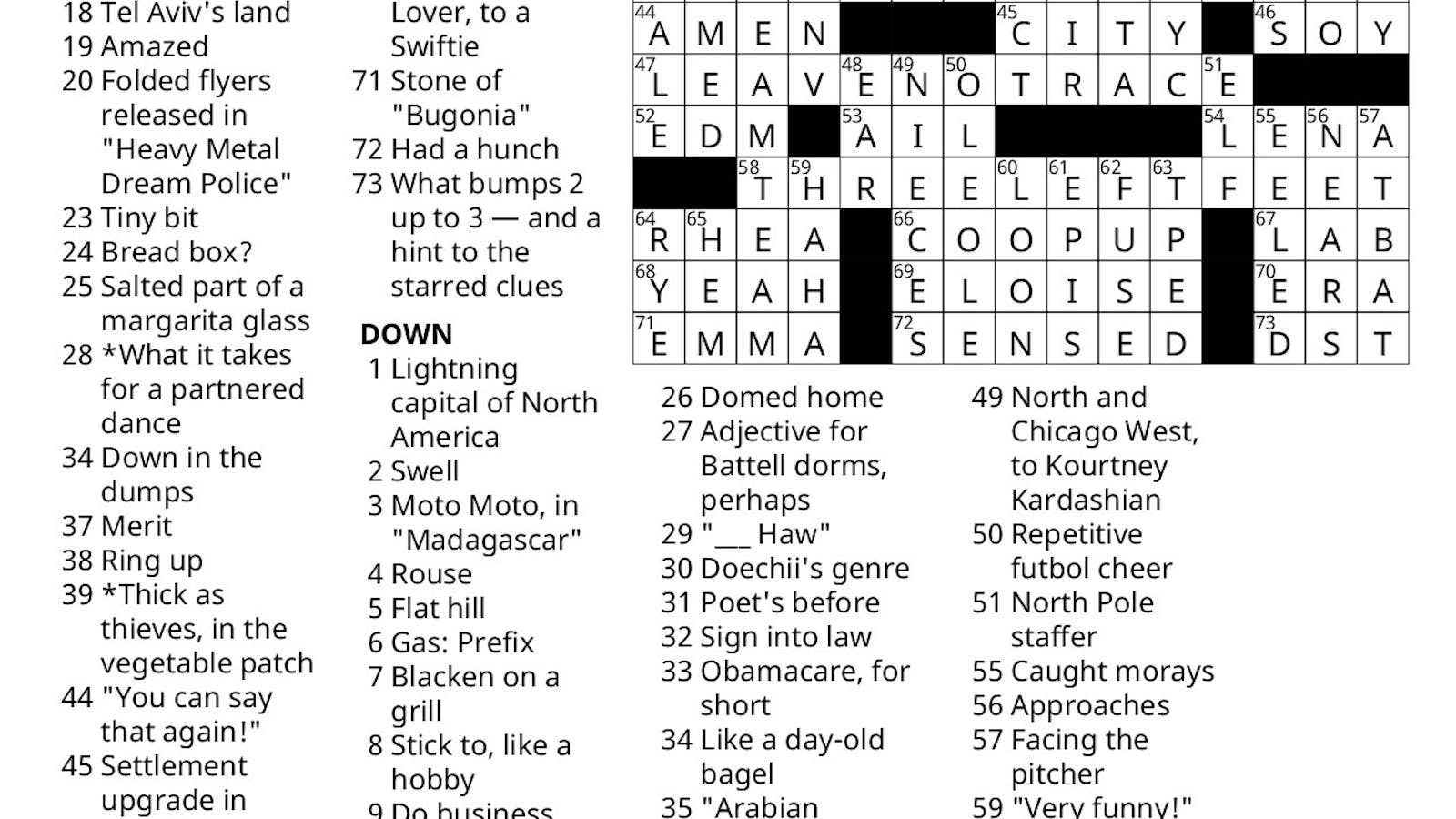 Crossword Solutions 03 05 2025 Spring Forward The Middlebury Campus Crossword Solutions 03 05 2025 Spring Forward The Middlebury Campus