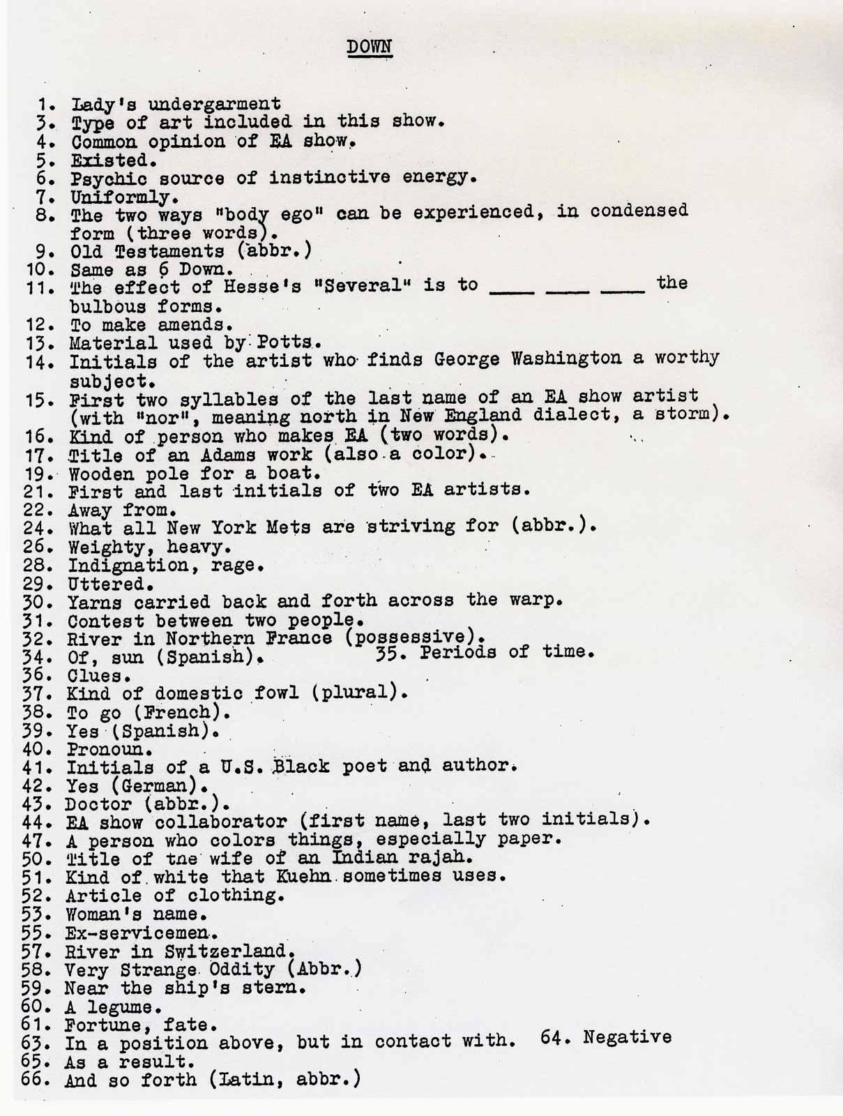 Crossword Work Holt Smithson Foundation