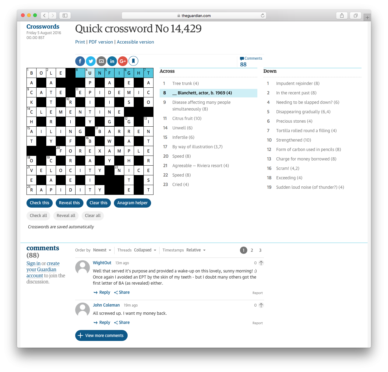 Cruciverbal Screwup Sawyl LiveJournal