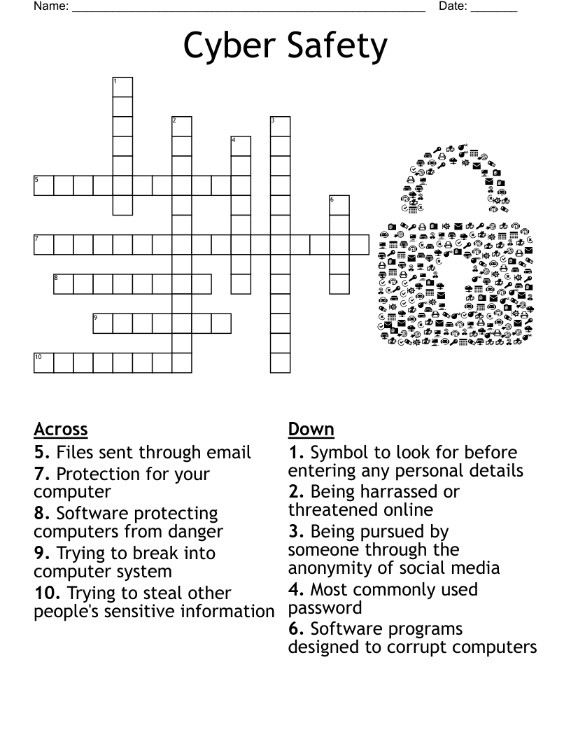 Cyber Safety Crossword WordMint
