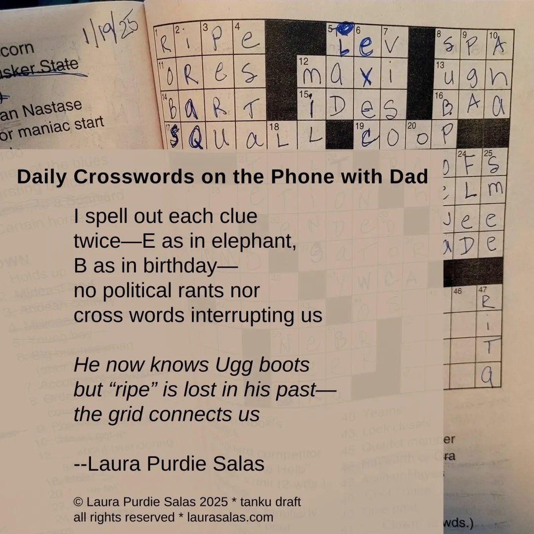 Daily Crosswords On The Phone With Dad A Tanku Laura Purdie Salas