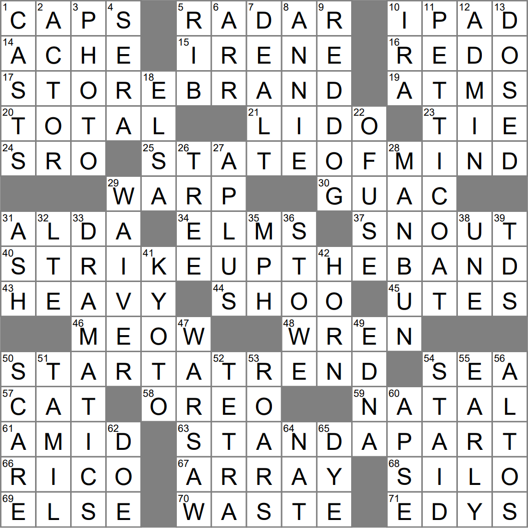 Data Assortment Crossword Clue Archives LAXCrossword