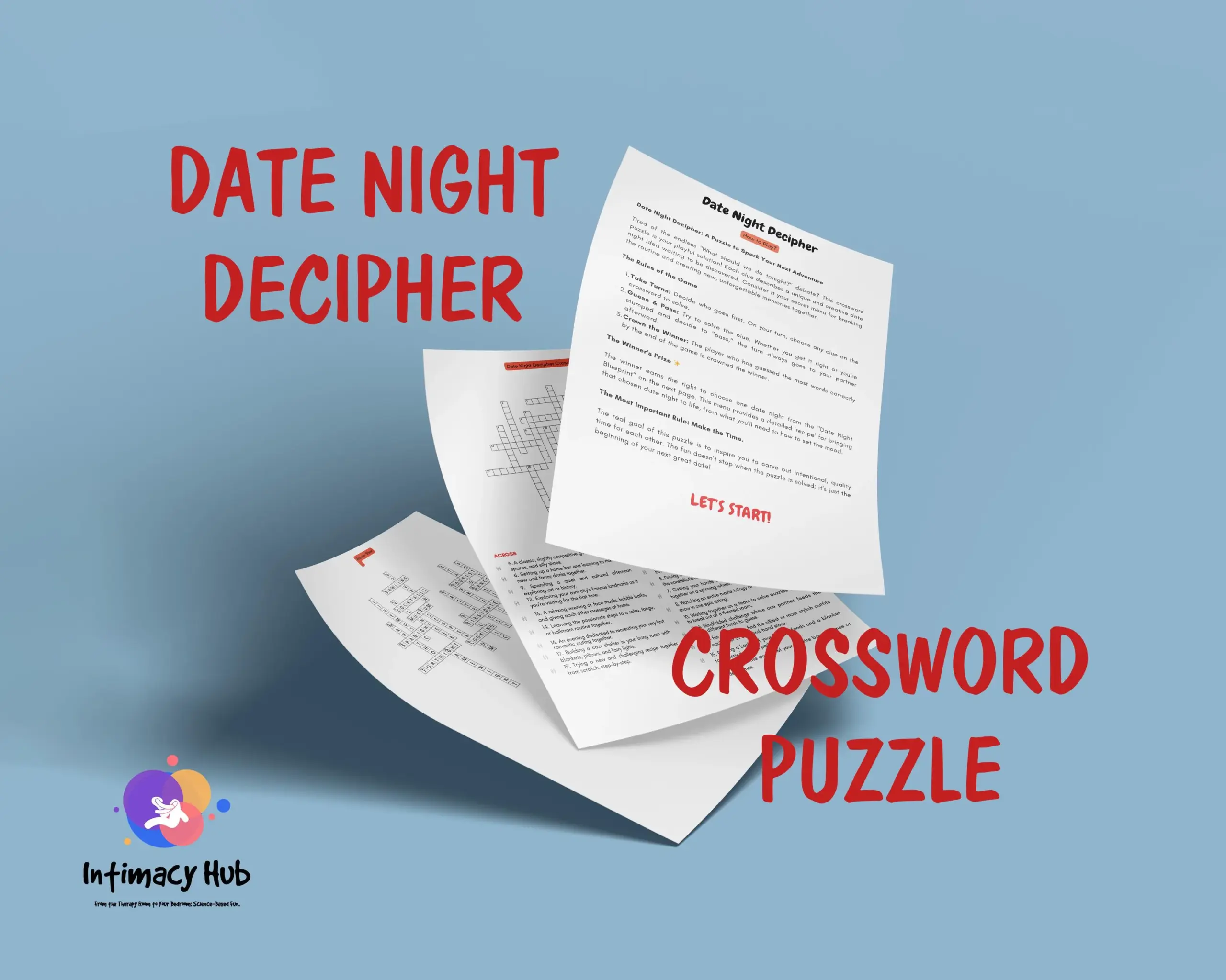 Date Night Crossword Puzzle Romantic Couple Game digital Download Etsy