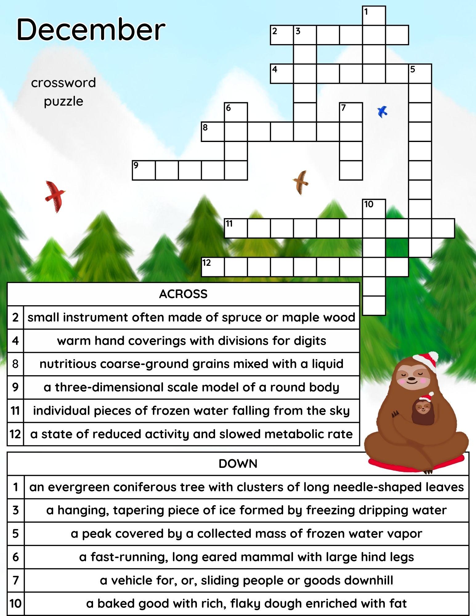 December Crossword Puzzle I Made R crossword