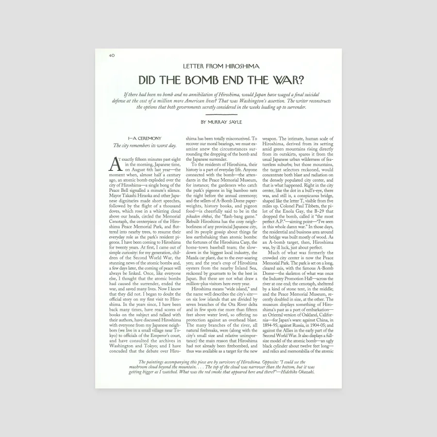 Did The Bomb End The War The New Yorker