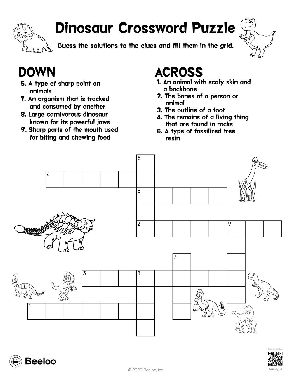 Dinosaur Crossword Puzzle Beeloo Printable Crafts And Activities For Kids Dinosaur Crossword Puzzle Beeloo Printable Crafts And Activities For Kids