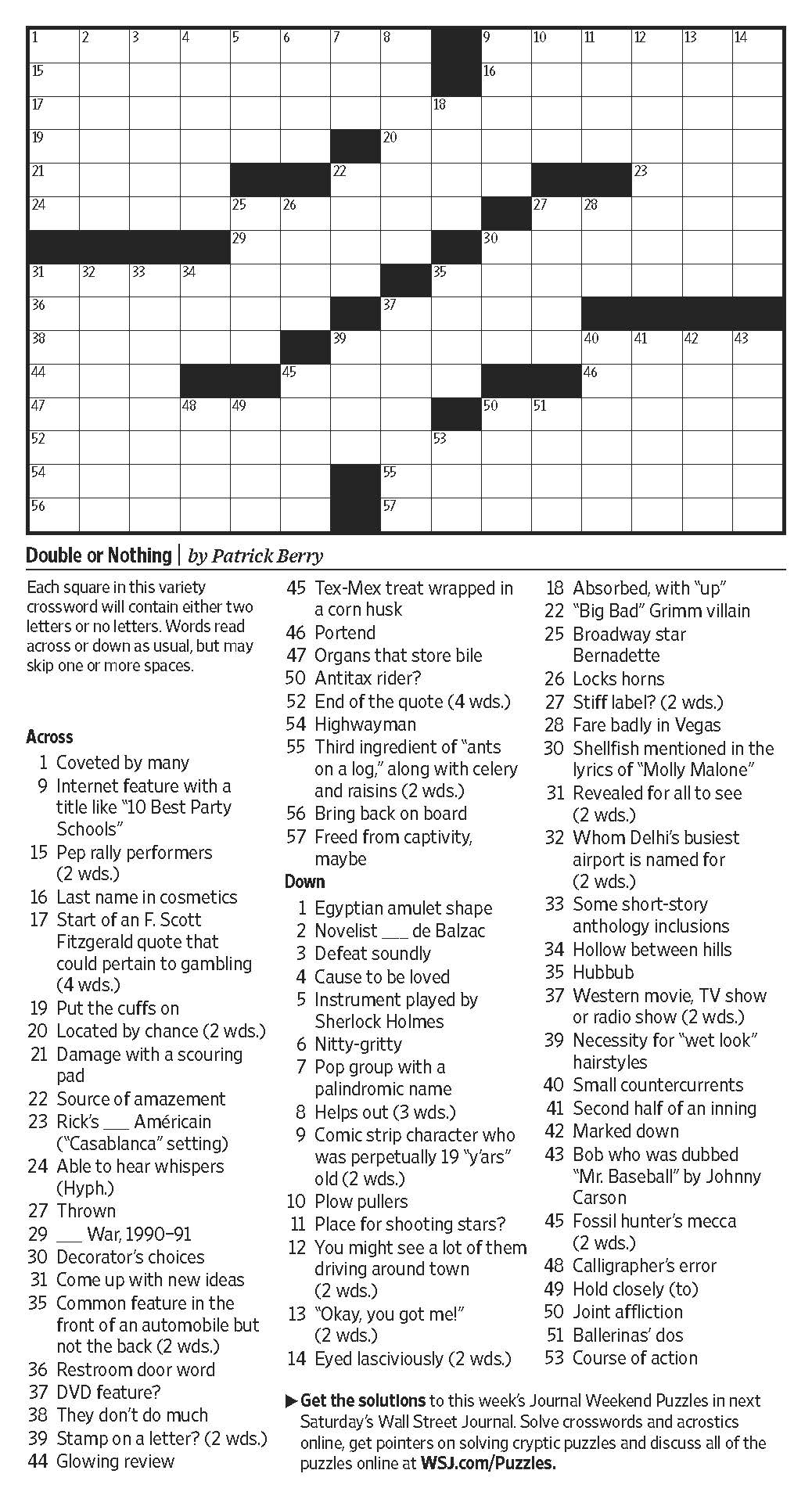 wsj crossword puzzle