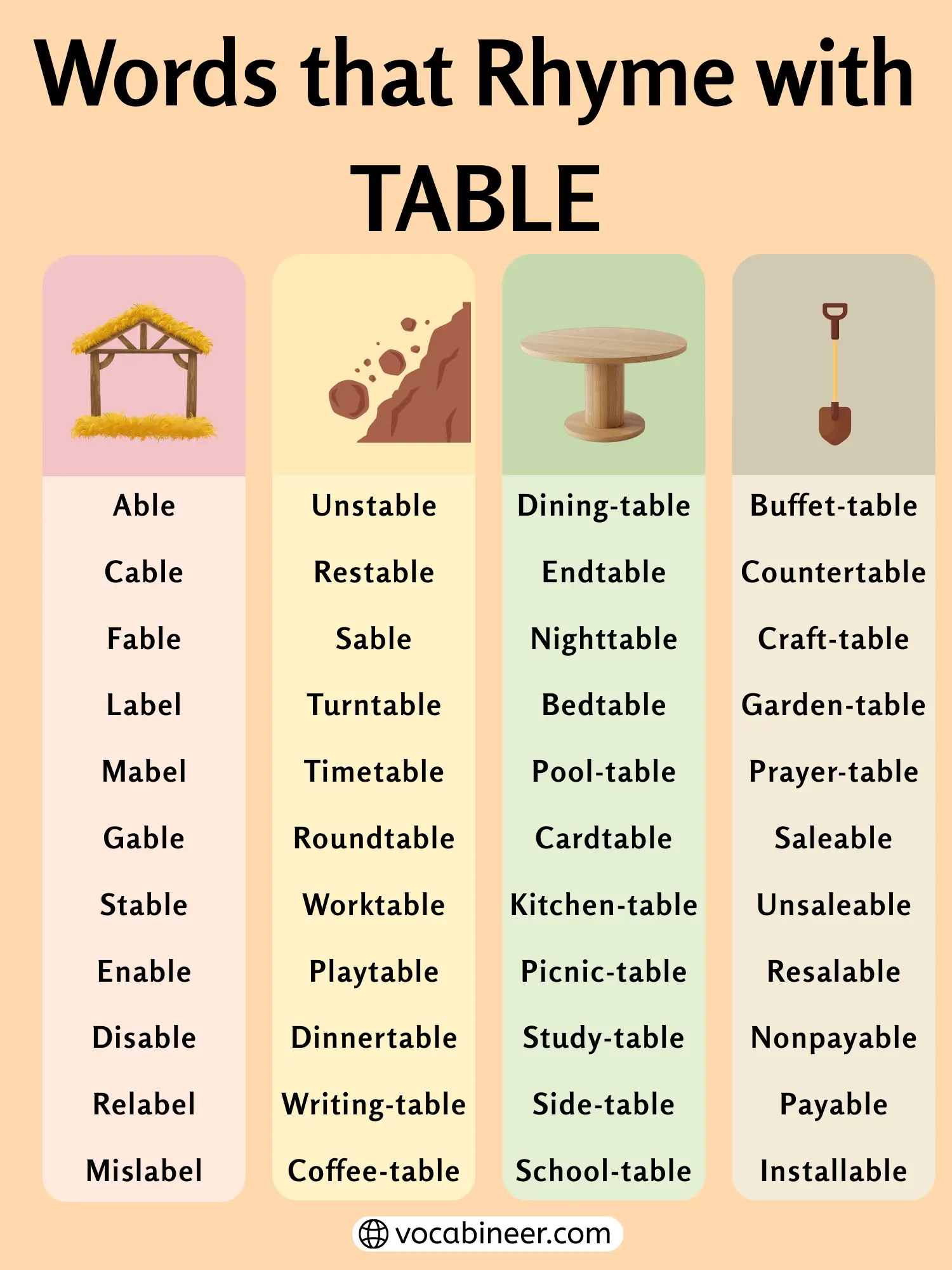 Easy Rhymes For Table 868 Expressive Words And Phrases