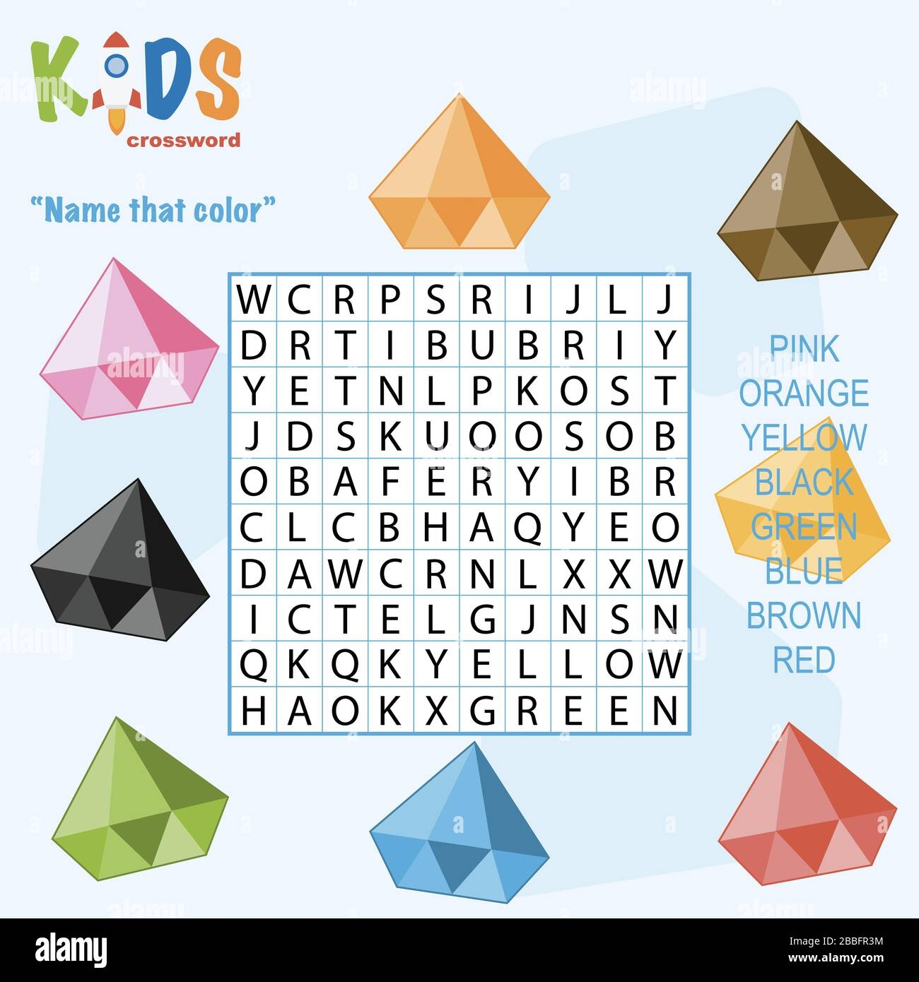 Easy Word Search Crossword Puzzle Name That Color For Children In Elementary And Middle School Fun Way To Practice Language Comprehension And Expa Stock Vector Image Art Alamy