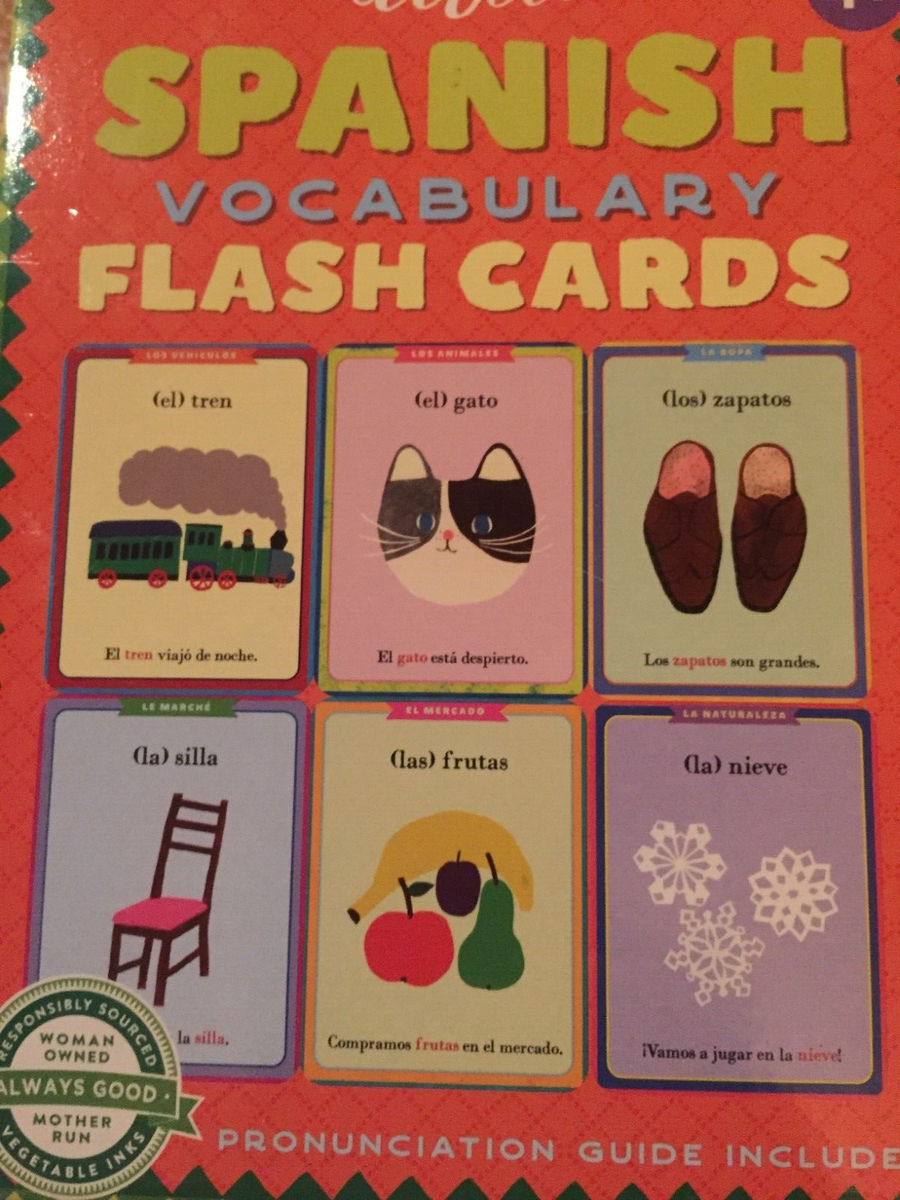 Eeboo Spanish Vocabulary Flash Cards Used Very Little EBay