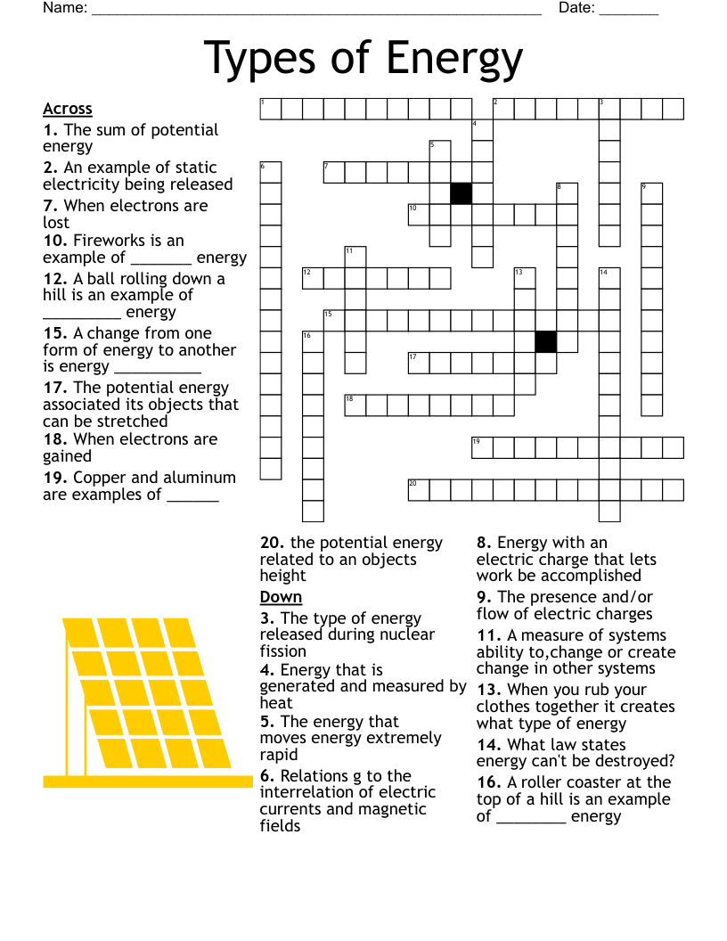 Electric Charge And Current Crossword WordMint Electric Charge And Current Crossword WordMint