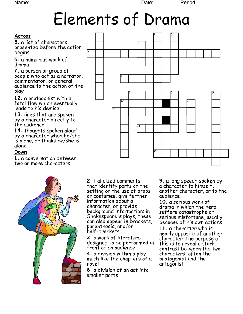 Elements Of Drama Crossword WordMint Elements Of Drama Crossword WordMint