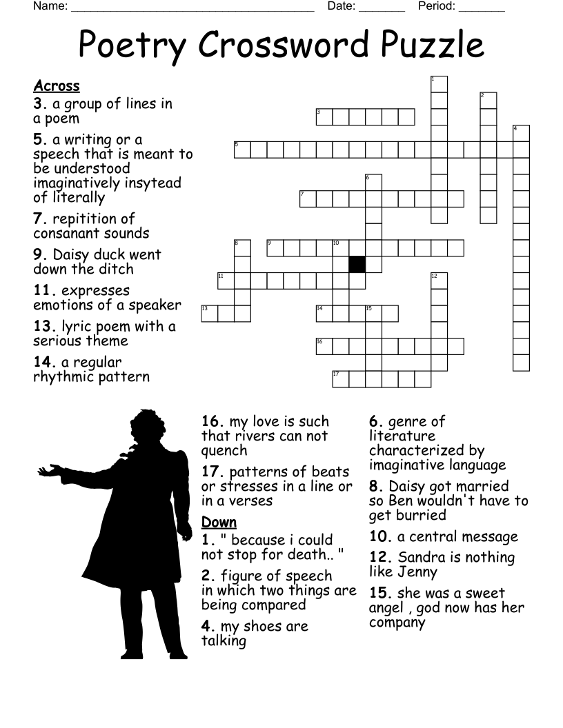 Elements Of Poetry Crossword WordMint Elements Of Poetry Crossword WordMint