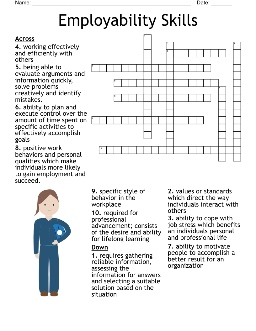 Employability Skills Crossword WordMint