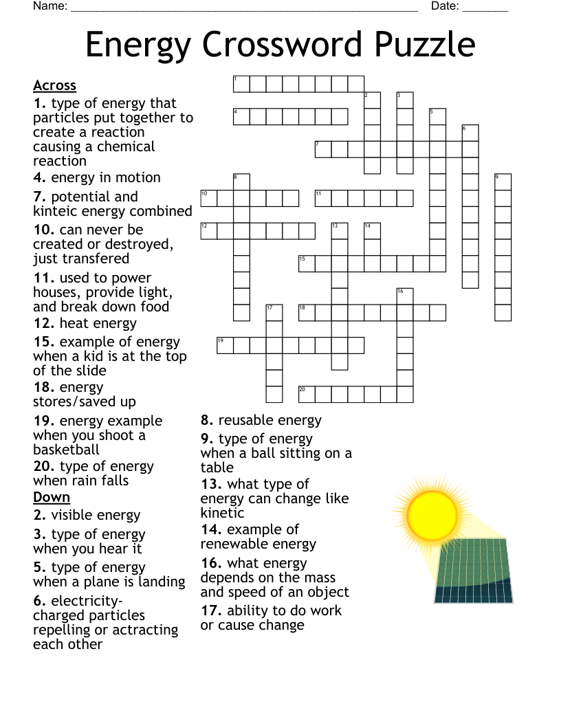 energy crossword clue 3 letters