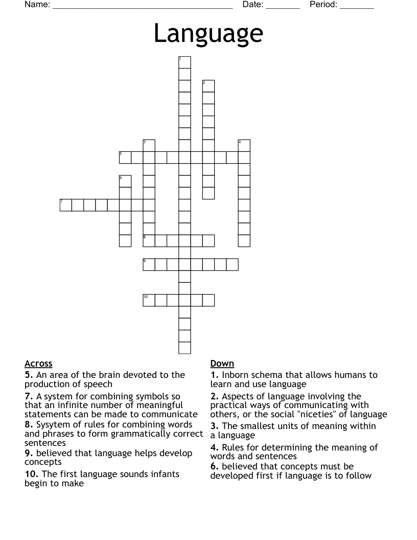 English Starter Crossword WordMint
