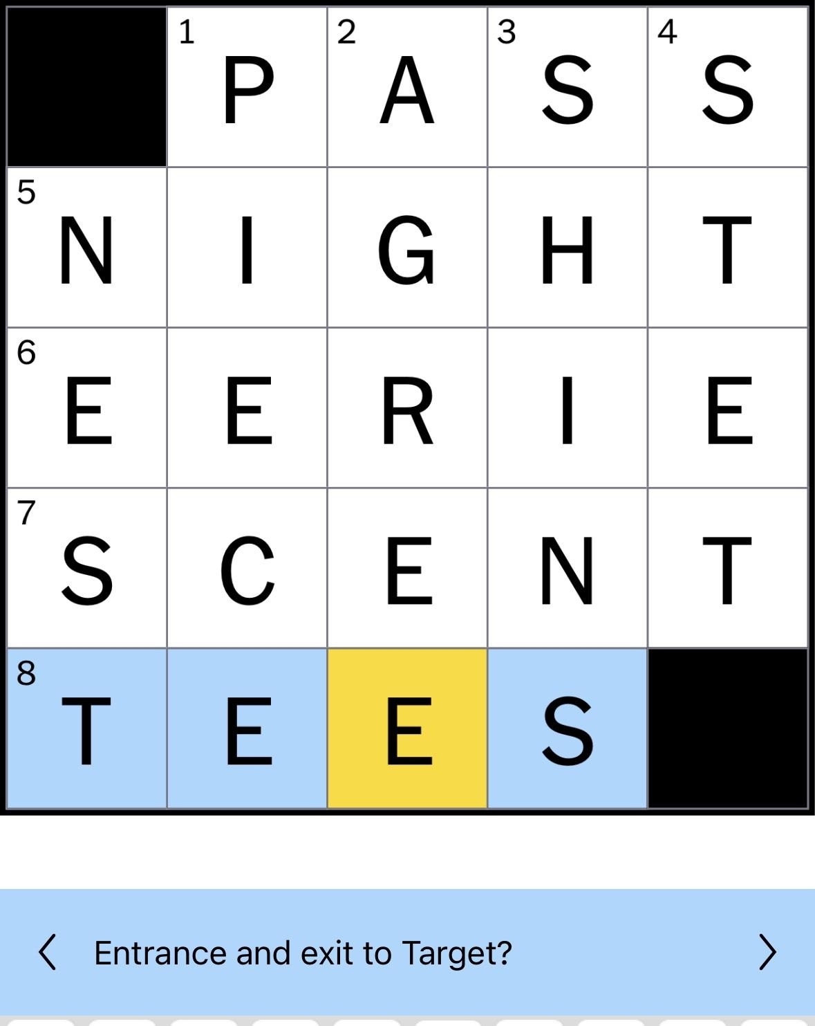 Entrance And Exit To Target R crossword