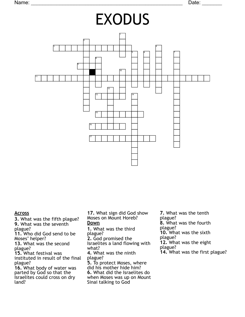 EXODUS Crossword WordMint EXODUS Crossword WordMint