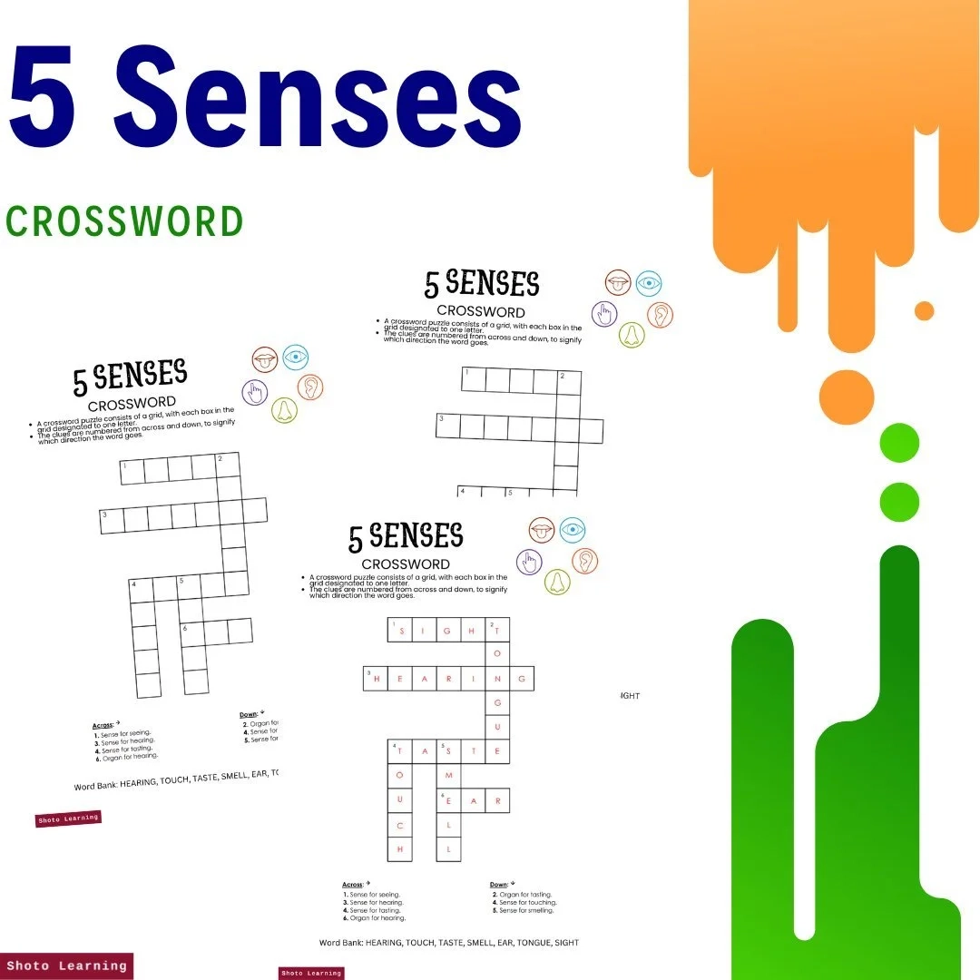Explore The 5 Senses With Fun Crossword Puzzles For Kids Explore The 5 Senses With Fun Crossword Puzzles For Kids