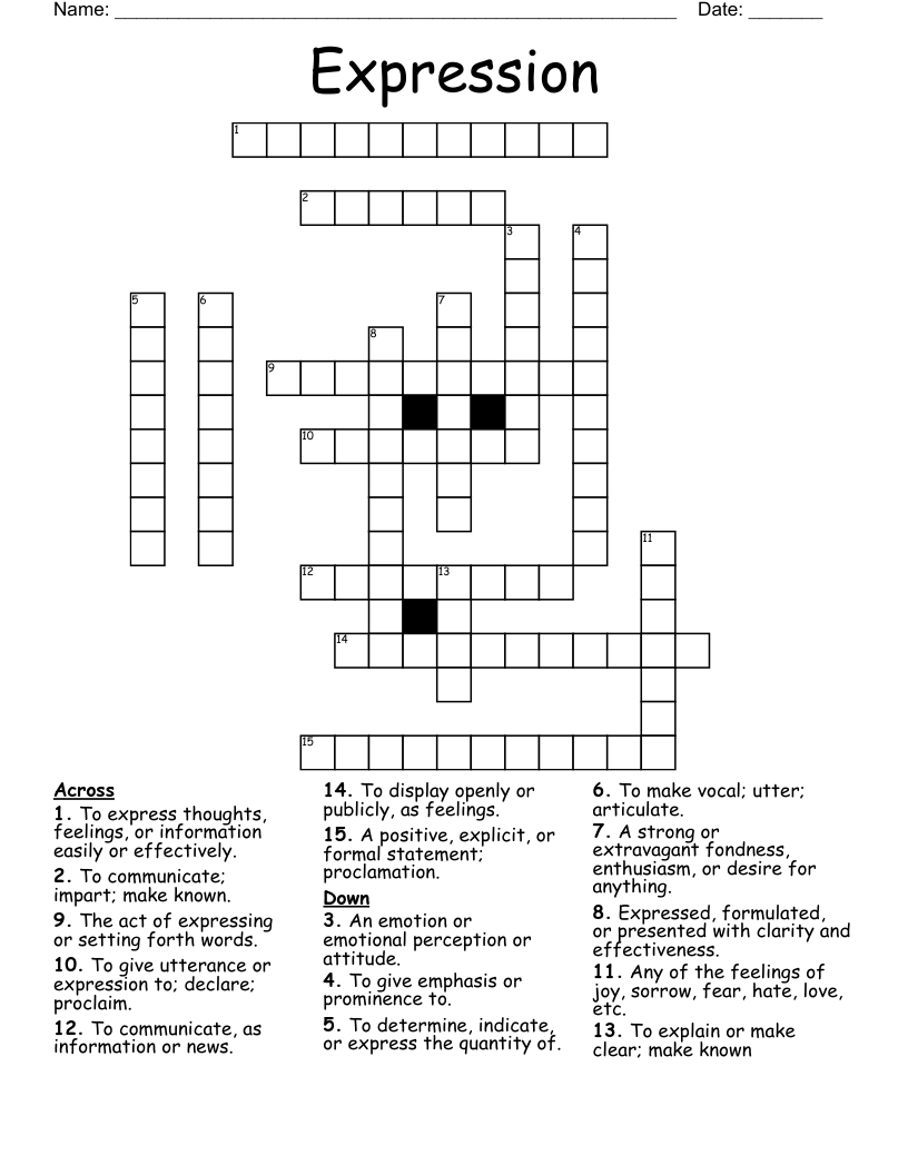 Expression Crossword WordMint