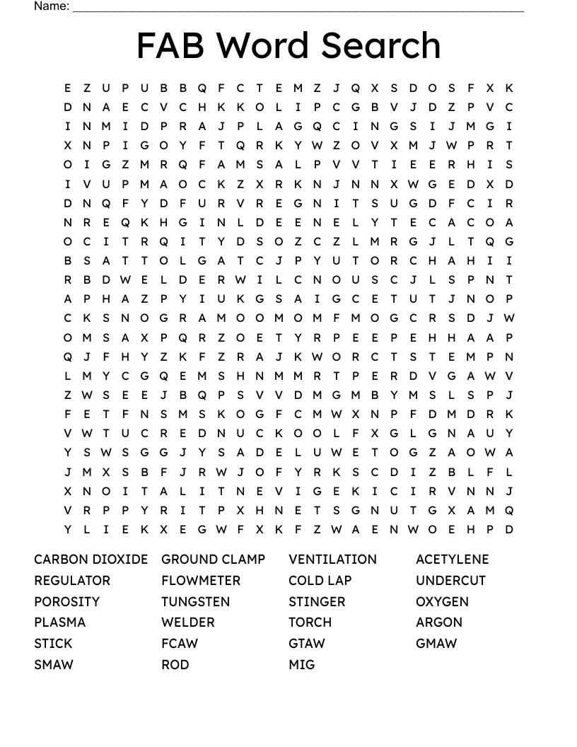 FAB Word Search WordMint