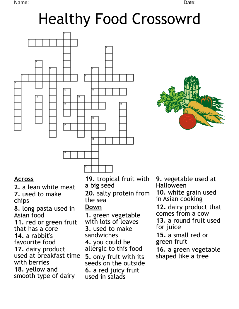 Fabulous Food Unit 1 Crossword WordMint Fabulous Food Unit 1 Crossword WordMint