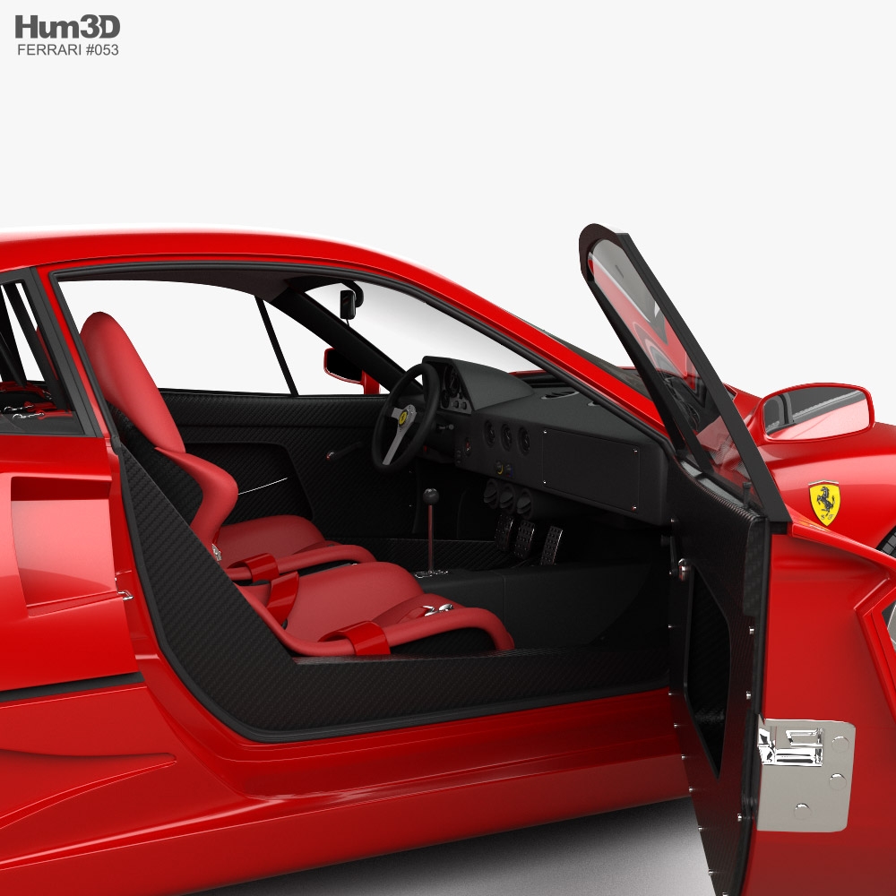 Ferrari F40 With HQ Interior And Engine 1990 3D Model Download Sports Car On 3DModels Ferrari F40 With HQ Interior And Engine 1990 3D Model Download Sports Car On 3DModels