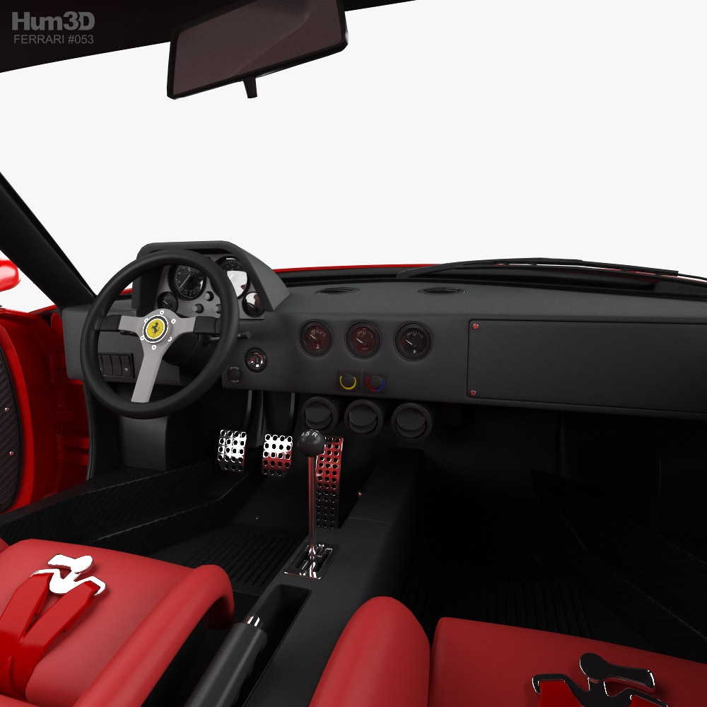 Ferrari F40 With HQ Interior And Engine 1990 3D Model Download Sports Car On 3DModels Ferrari F40 With HQ Interior And Engine 1990 3D Model Download Sports Car On 3DModels
