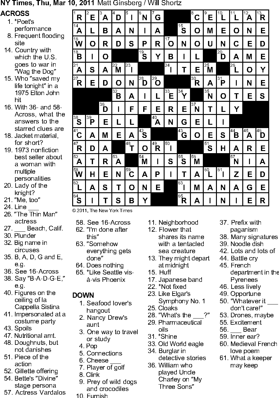 fixed crossword clue
