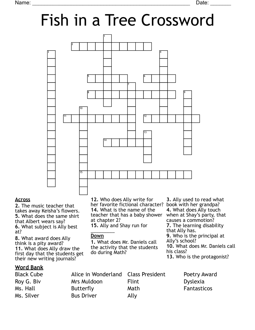 Fish In A Tree Crossword WordMint