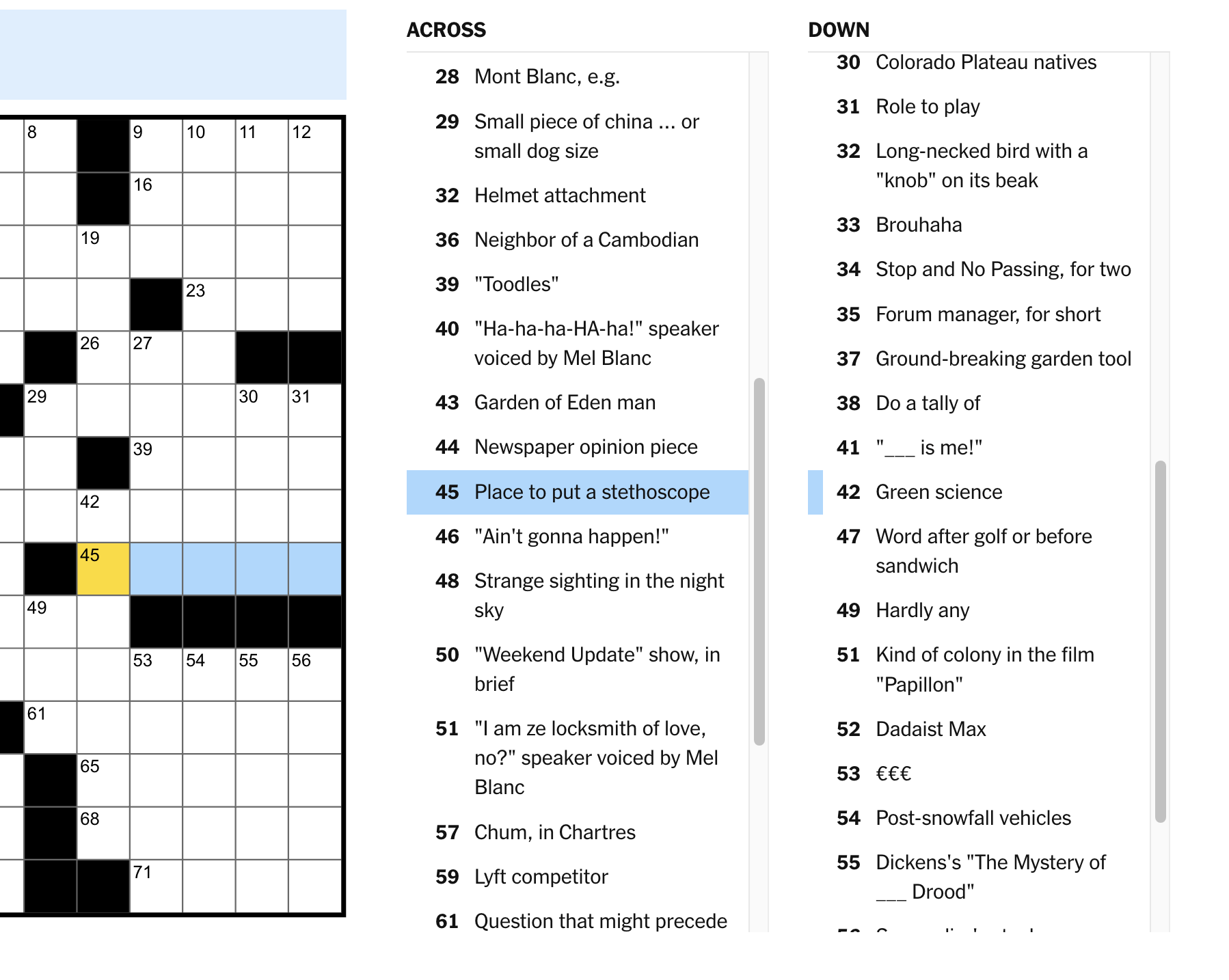 Fixed Clue Centering In NYT Crosswords Now It s Easier To See Surrounding Clues R crossword Fixed Clue Centering In NYT Crosswords Now It s Easier To See Surrounding Clues R crossword