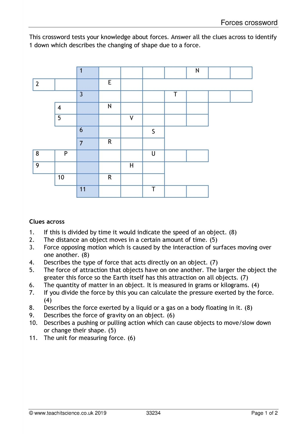 force crossword clue