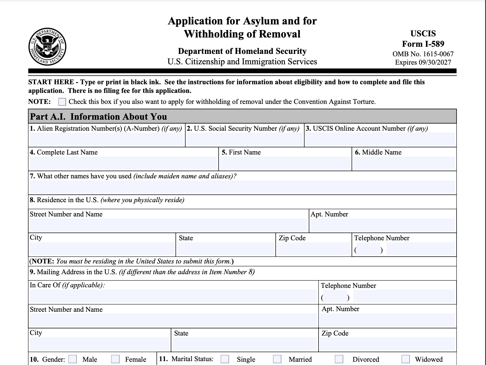 Form I 589 A Comprehensive Guide To Asylum