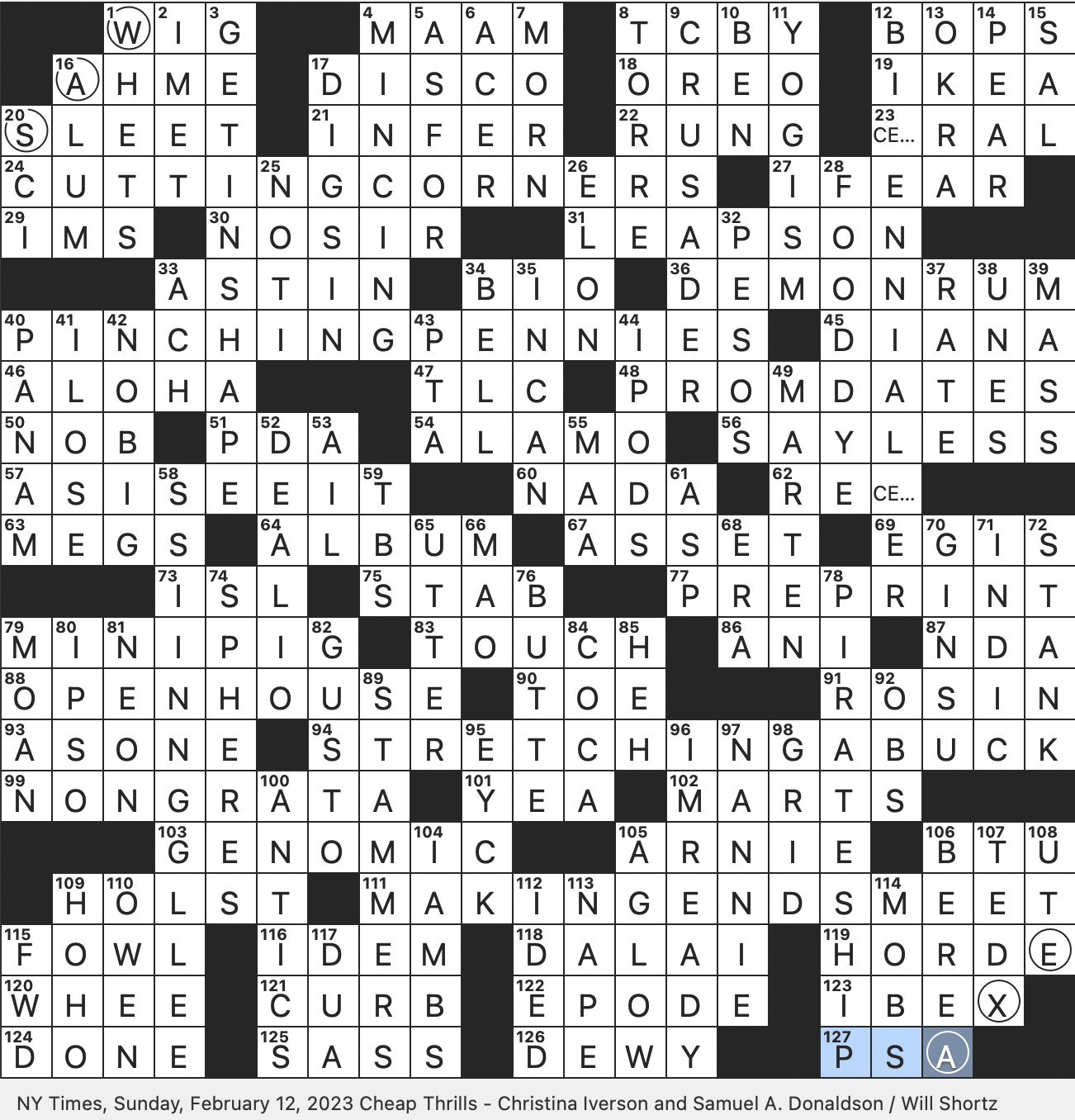 Former Name Of A Kansas Arena That Commemorated A 1976 U S Anniversary SUN 2 12 23 Triumphant Shout At A Crossword Tournament Beast With Recurved Horns Locally Focused Lecture Franchise Civil Rex Parker Does The NYT Crossword Puzzle