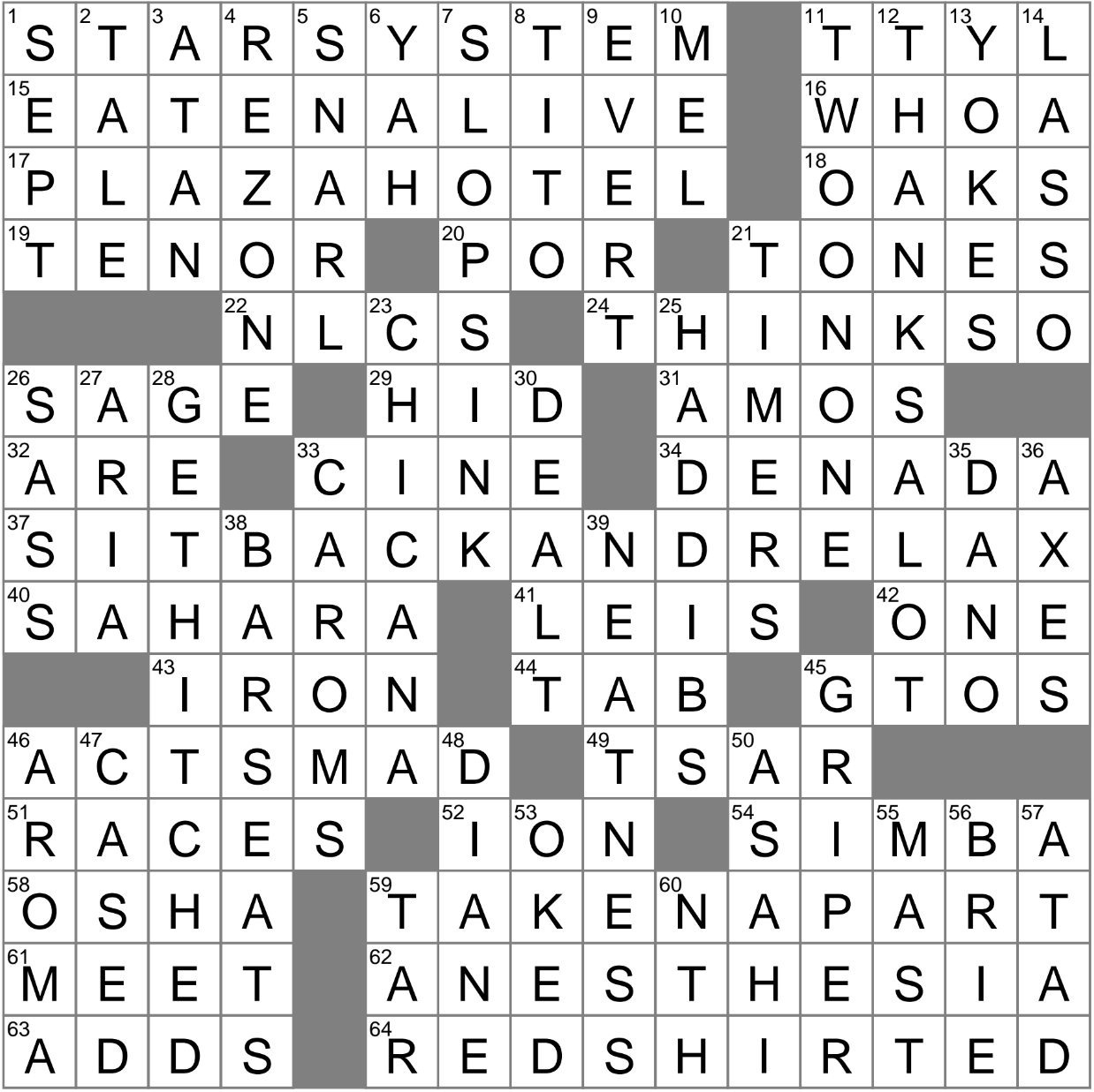 Foundation Options Crossword Clue Archives LAXCrossword