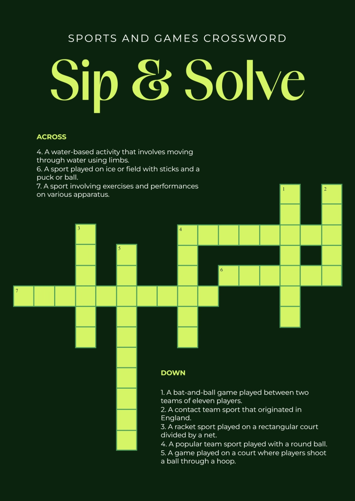 Free Editable Mini Crossword Template To Edit Online