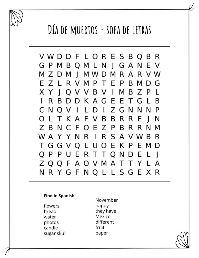 Free Spanish Worksheets For Day Of The Dead Spanish Mama Free Spanish Worksheets For Day Of The Dead Spanish Mama