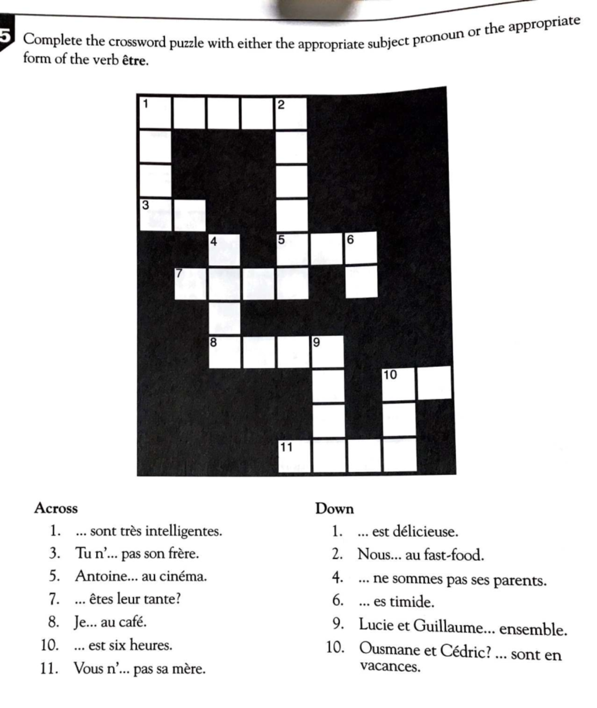 french pronoun crossword