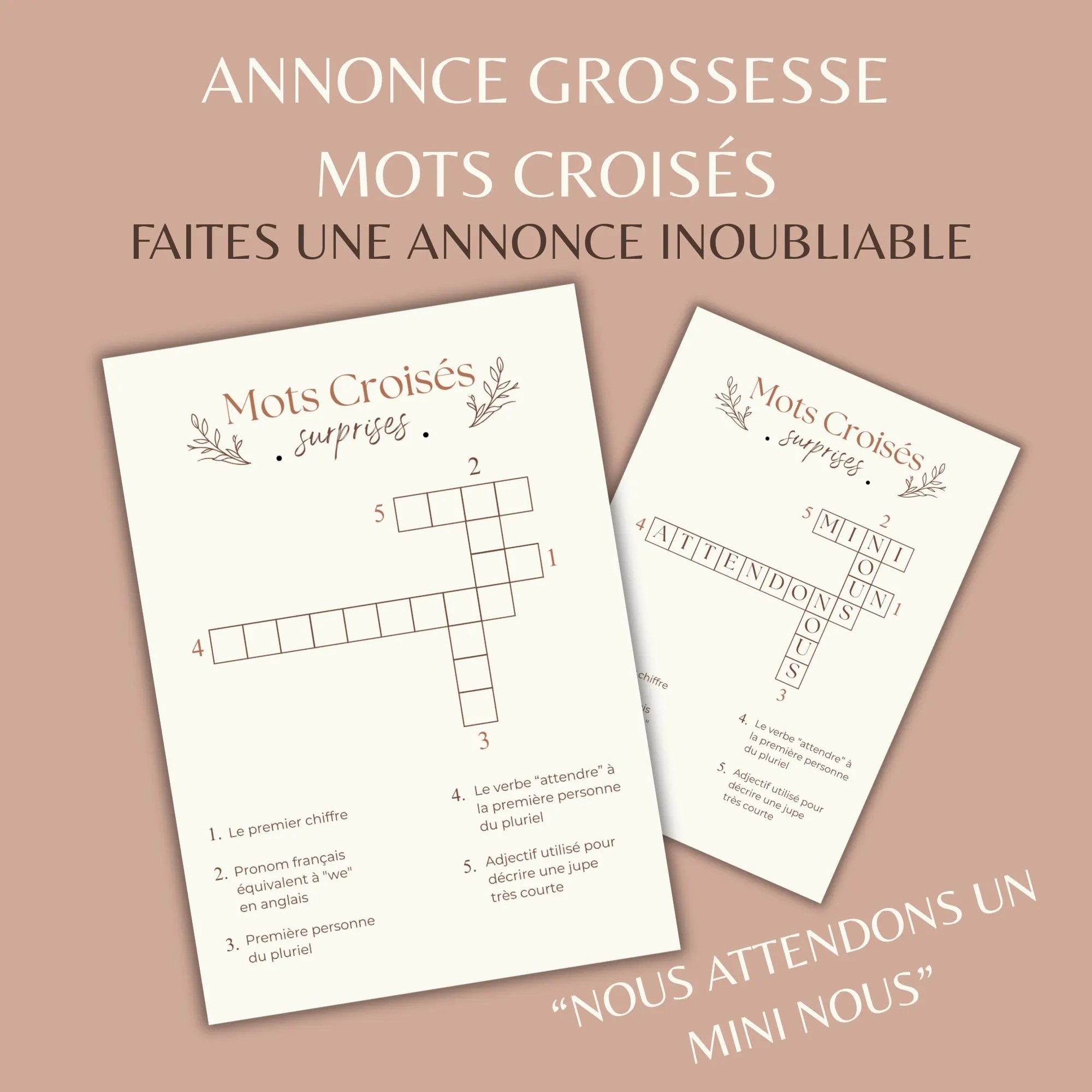 French Crossword Etsy