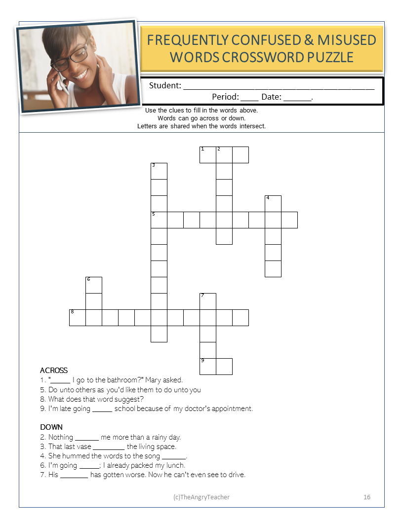 FREQUENTLY CONFUSED MISUSED WORDS GAMES PUZZLES PROJECTS Classful