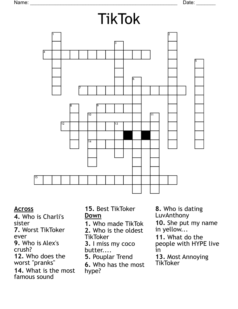 Friends And Family Crossword WordMint