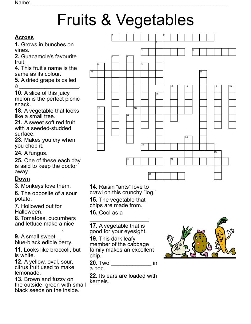 Fruity Fruit Fruit Crossword WordMint