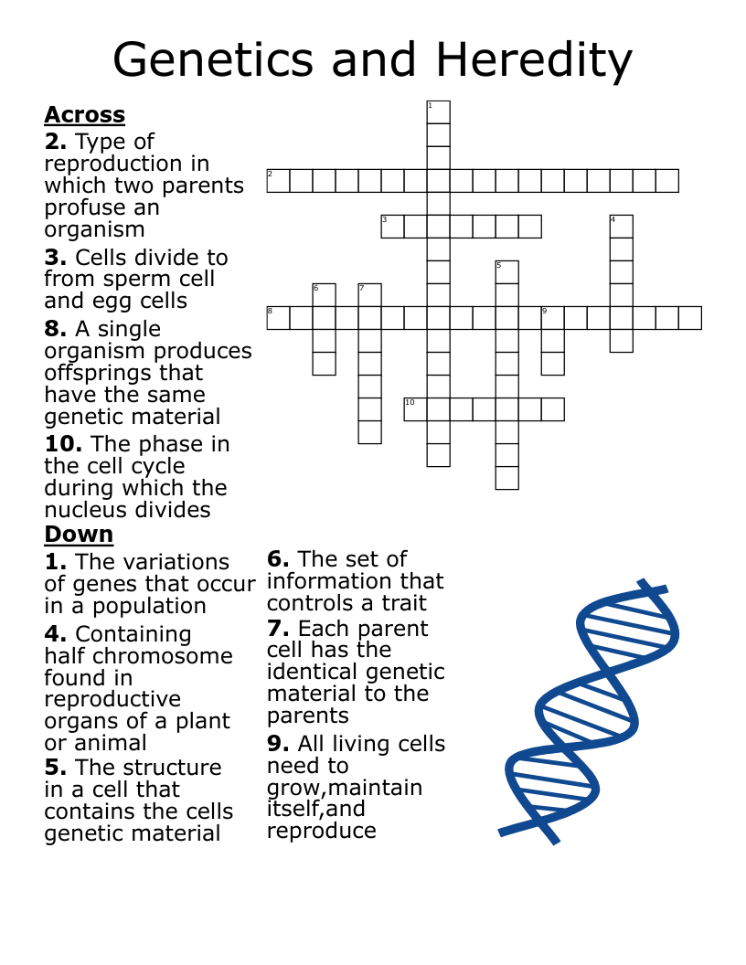 genetic letters crossword clue