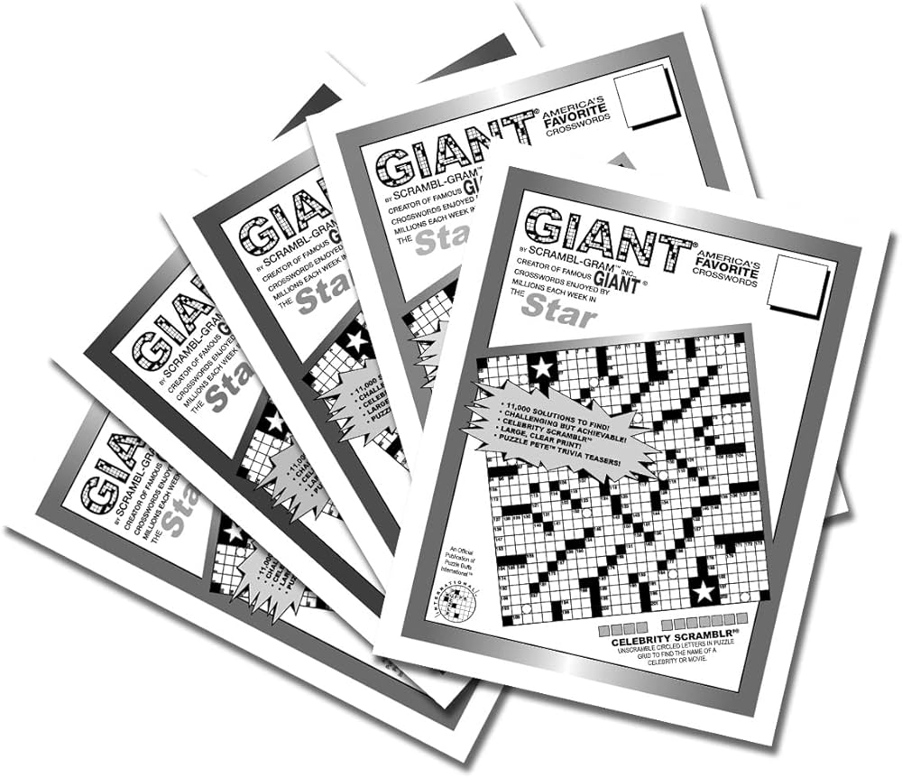 Giant Star Crossword By Puzzle Buffs 5 For 25 Inc A Puzzle Buffs Publication By Scrambl Gram 9798988638100 Amazon Books Giant Star Crossword By Puzzle Buffs 5 For 25 Inc A Puzzle Buffs Publication By Scrambl Gram 9798988638100 Amazon Books