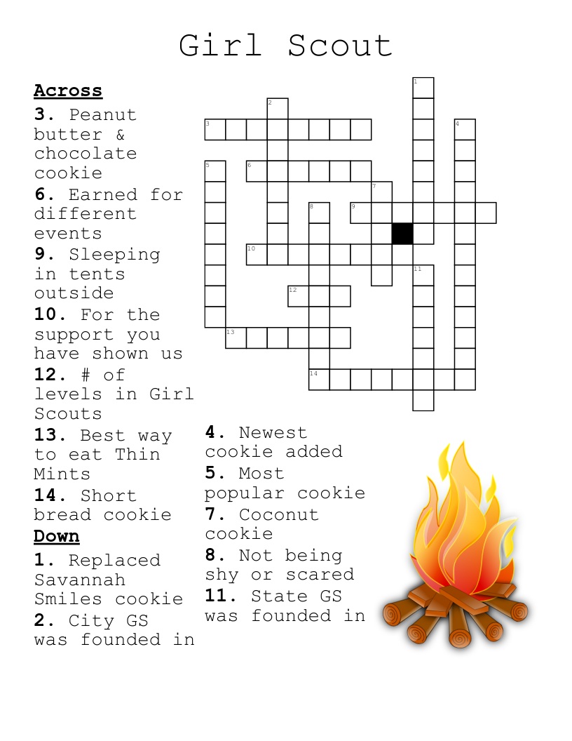 girl scout cookie type crossword clue