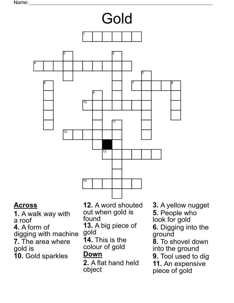 Gold Crossword WordMint
