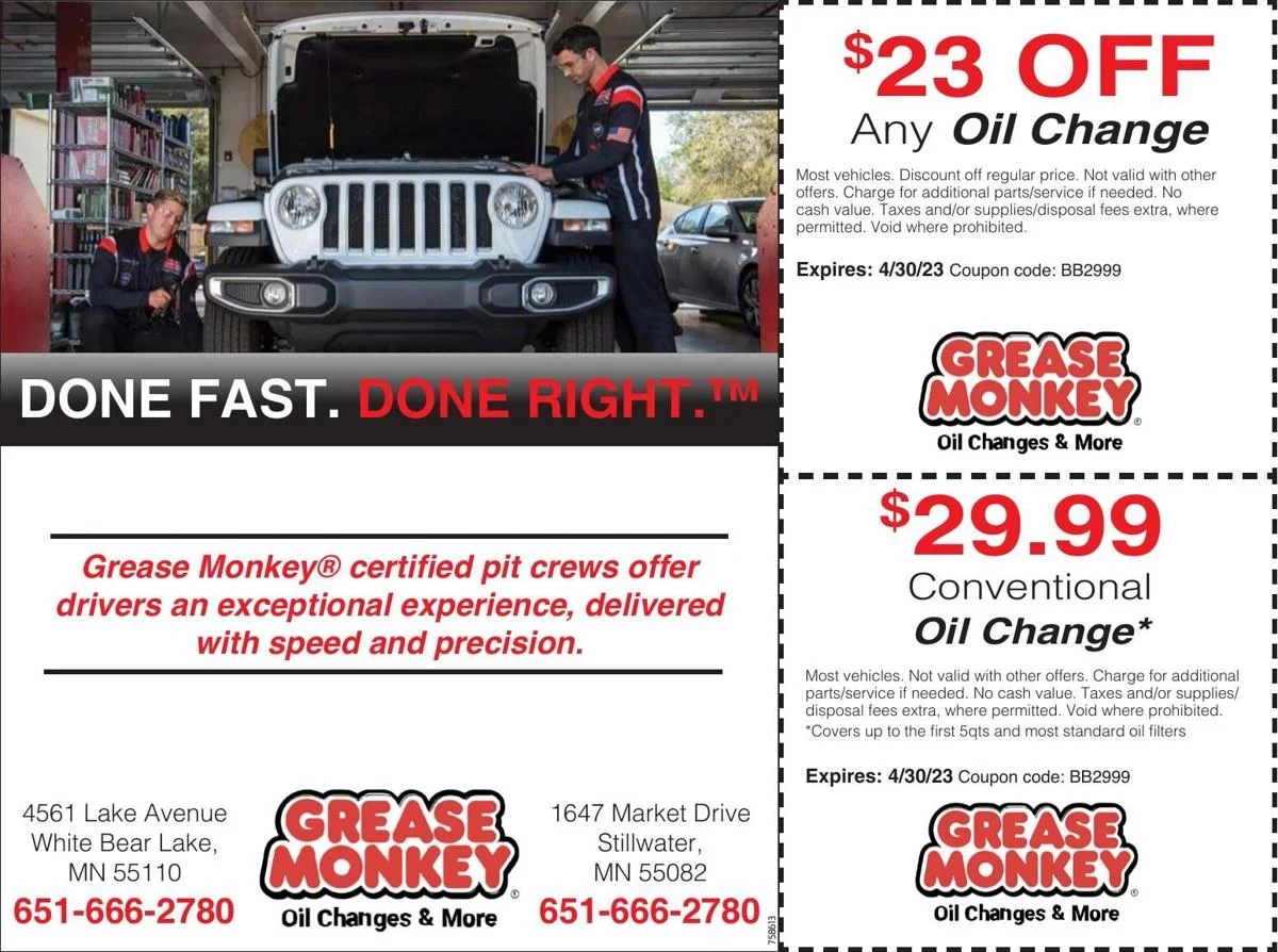 Grease Monkey Coupon Coupons Presspubs